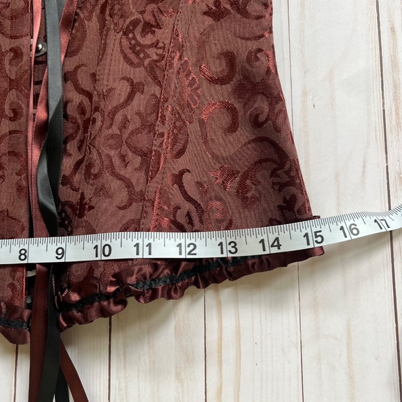 Corset Bustier – Brown Damask Lace-Up – Women’s Medium – Excellent Condition - Picture 7 of 10